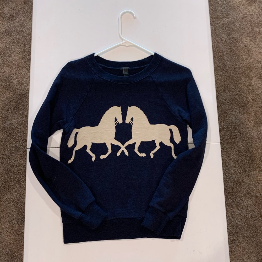 J. Crew horse cardigan (color/dark blue)